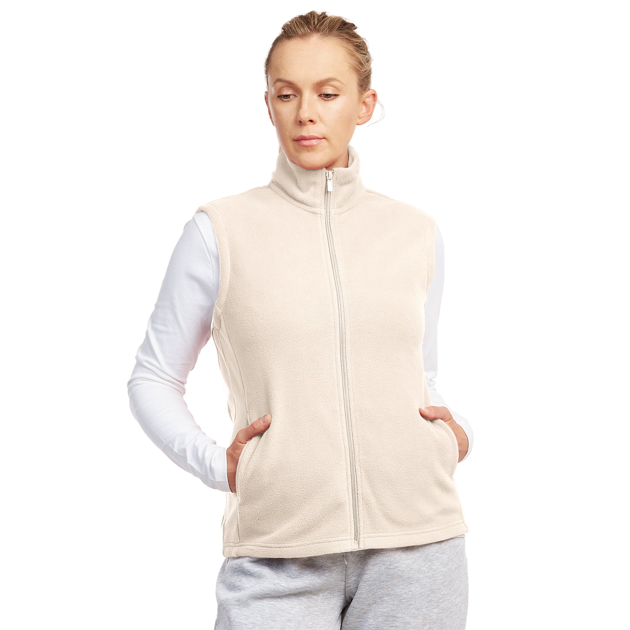 Sofra Ladies Polar Fleece Vest (Lpf100_oat)