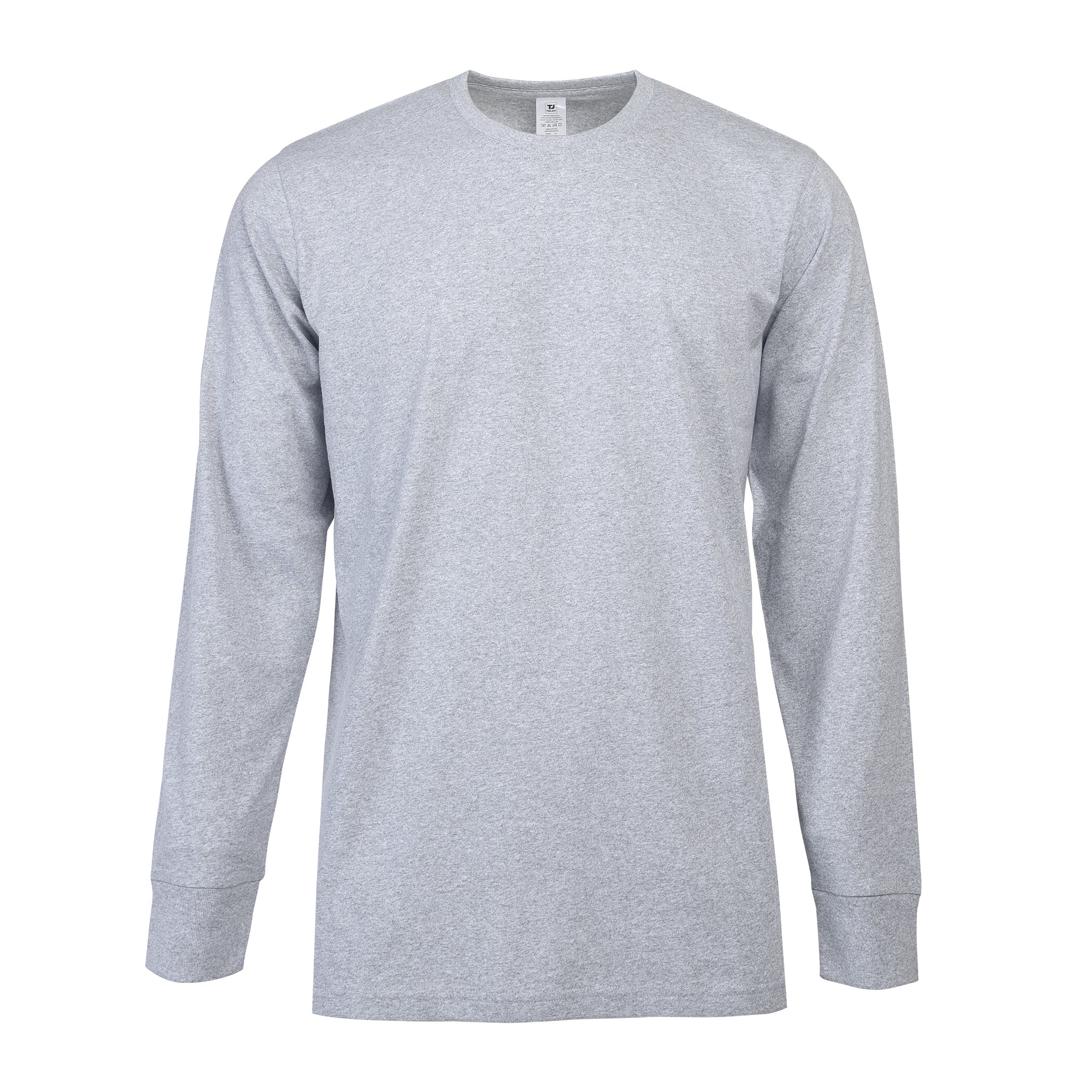Teejoy Men'S Classic Crew Neck Long Sleeves Ribbed Cuff T-Shirt (Tr555) - BlackH.GreyNavyWhite